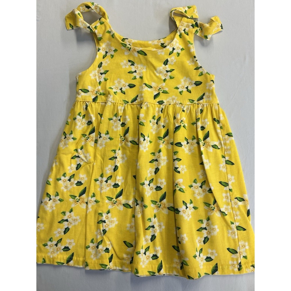 Vintage Y2K Basic Editions Girls Yellow Floral Sundress Size 6
